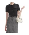 Self-portrait Glitter Buttoned Top With Front Pockets In Black