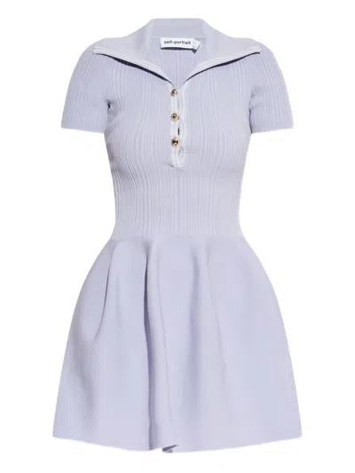 Self-portrait Self Portrait Short Sleeved Dress In Purple