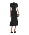 Self-portrait Embellished Cut-out Detailed Mesh Midi Dress In Black