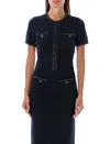 Self-portrait Crystal-embellished Cardigan In Navy
