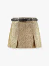 Self-portrait Women's Metallic Jacquard Skort In Gold
