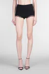 Self-portrait Shorts In Black Acetate In Black