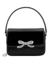 Self-portrait Micro Black Handbag With Bow Detail In Smooth Leather Woman In Black