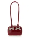 Self-portrait Leather Shoulder Bag In Bordeaux