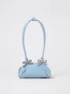 Self-portrait Curved Mini Shoulder Bag In Blue