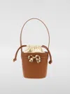 Self-portrait Bow-embellished Bucket Bag In Brown
