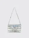 Self-portrait Crystal Bow Mini Shoulder Bag In Silver