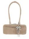 Self-portrait Shoulder Bag With Charm In Neutral