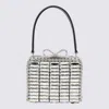 Self-portrait Mini Crystal-embellished Bow Tote Bag In Silver