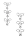 Self-portrait Silver Bow Tiered Earrings In Metallic