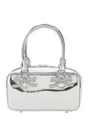 Self-portrait Silver-colored Handbag With Bows On The Front