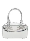 Self-portrait Silver-colored Handbag With Bows On The Front