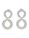 Self-portrait Silver Crystal Chain Link Earrings In Silver