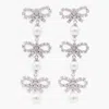 Self-portrait Silver Crystal Earrings In White