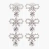 Self-portrait Silver Crystal Earrings In White