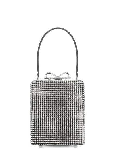 SELF-PORTRAIT SILVER CRYSTAL FISHNET BAG