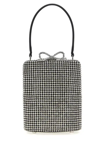 Self-portrait Silver Crystal Fishnet Hand Bags Gray