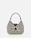 Self-portrait Silver Diamante Crescent Mini Shoulder Bag In Silver