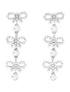 Self-portrait Micro Bow Pearl-tiered Earrings