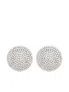 Self-portrait Round Crys Silver-plated Brass Earrings In Silver