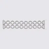 Self-portrait Circular Link Bracelets Featuring Rhinestone Embellishments In Silver
