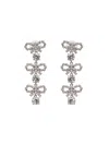 Self-portrait Micro Bow Crystal Tiered Earrings In Metallic