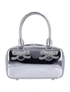 Self-portrait Silver-colored Handbag With Bows On The Front In Silver