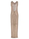 Self-portrait Silver Rhinestone Drape Maxi Dresses Silver In Neutral