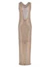 Self-portrait Silver Rhinestone Drape Maxi Dresses Silver In Neutral