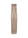 Self-portrait Womens Rhinestone Sleeveless Stretch-woven Maxi Dress Silver In Neutral