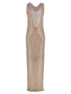Self-portrait Silver Rhinestone Drape Maxi Dresses Silver In Neutral
