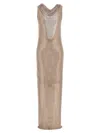 Self-portrait Silver Rhinestone Drape Maxi Dresses Silver In Neutral