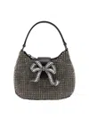 Self-portrait Multi Rhinestone Crescent Micro Bag In Red