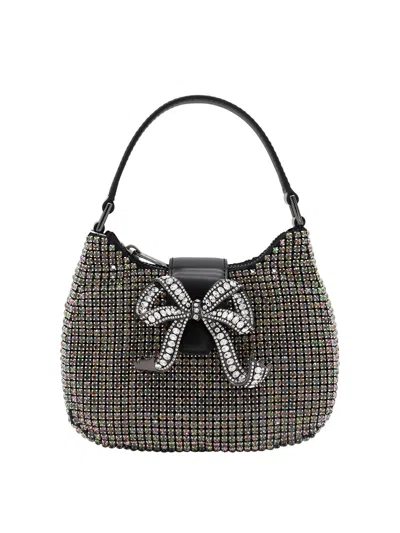 SELF-PORTRAIT SILVER TONE LEATHER TOP HANDLE BAG