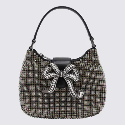 SELF-PORTRAIT SILVER TONE LEATHER TOP HANDLE BAG