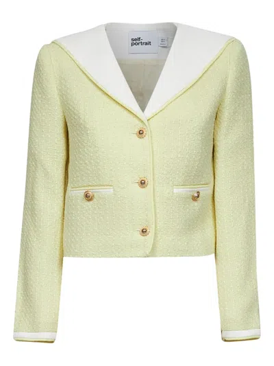 SELF-PORTRAIT SINGLE-BREASTED BOUCLÉ JACKET