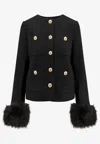 Self-portrait Single-breasted Buttoned Jacket In Black