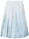Self-portrait Satin Midi Skirt In Blue