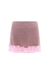 Self-portrait Crystal Miniskirt In Pink