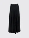 Self-portrait Long Pleated Skirt With Belt Self Portrait In Black