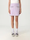 Self-portrait Self Portrait Lilac Stretch Viscose Blend Mini Skirt In Purple