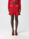 Self-portrait Textured Knit Mini Skirt In Red