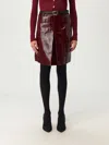 Self-portrait Belted Patent Leather Miniskirt In Red