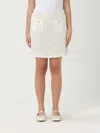 Self-portrait Sequined Crocheted Cotton And Cashmere-blend Mini Skirt In Neutral