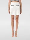 Self-portrait Textured Knit Top With Sailor Collar In Weiss