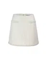 Self-portrait Bouclé Pearl Trim Mini Skirt In White