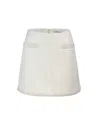 Self-portrait Cream Boucle Pearl Trim Mini Skirt In White