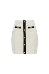 Self-portrait Sequin Knit Skirt In White/black
