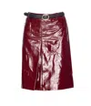 Self-portrait Belted Patent Leather Miniskirt