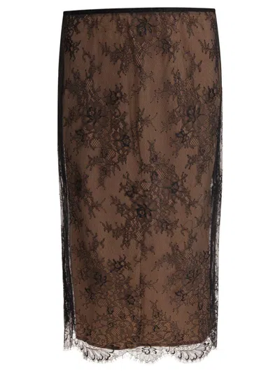 Self-portrait Black Lace Midi Skirt Skirts Black